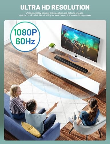 Wireless HDMI Display Dongle Adapter,No Need Any APP,No Setup, Streaming