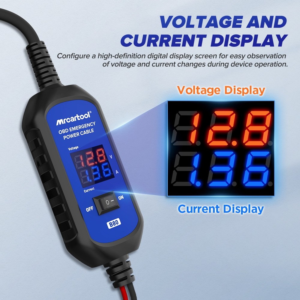 Digital OBD2 Car Memory Saver OBDII Connector ECU Emergency Power Supply Cable