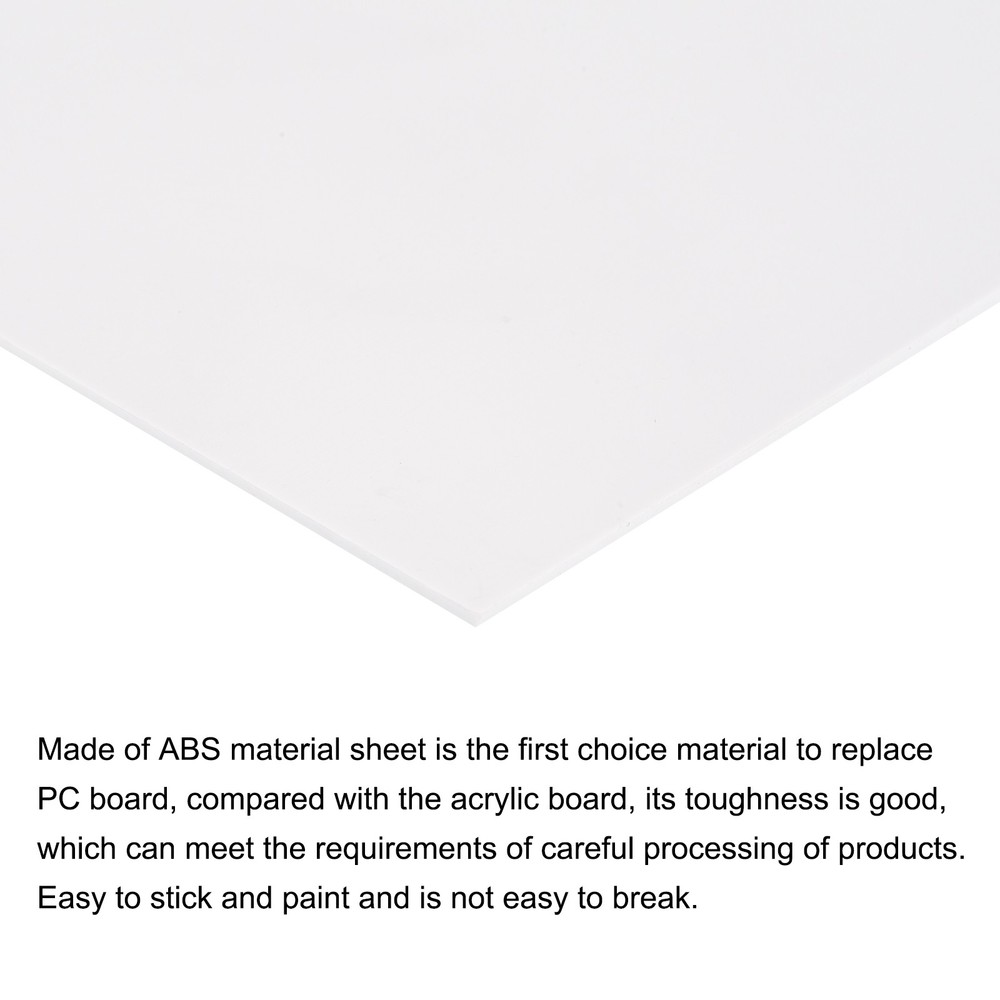 ABS Plastic Sheet 7 x 4 x 0.04" ABS Styrene Sheets White 3 Pcs