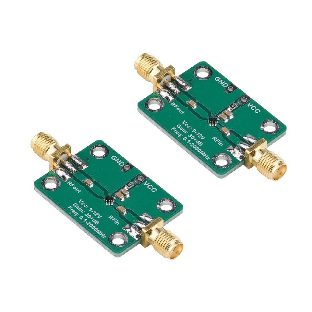 RF Amplifier Module Broadband 0.1-2000MHz Low Noise 30dB Gain 9-12V DC Input