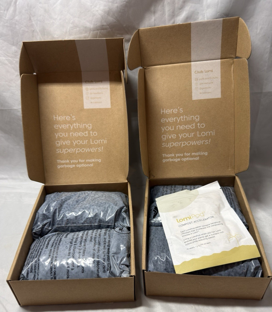 Two Boxes (4 Packs) Lomi Compost Charcoal With One Compost Accelerator Pack