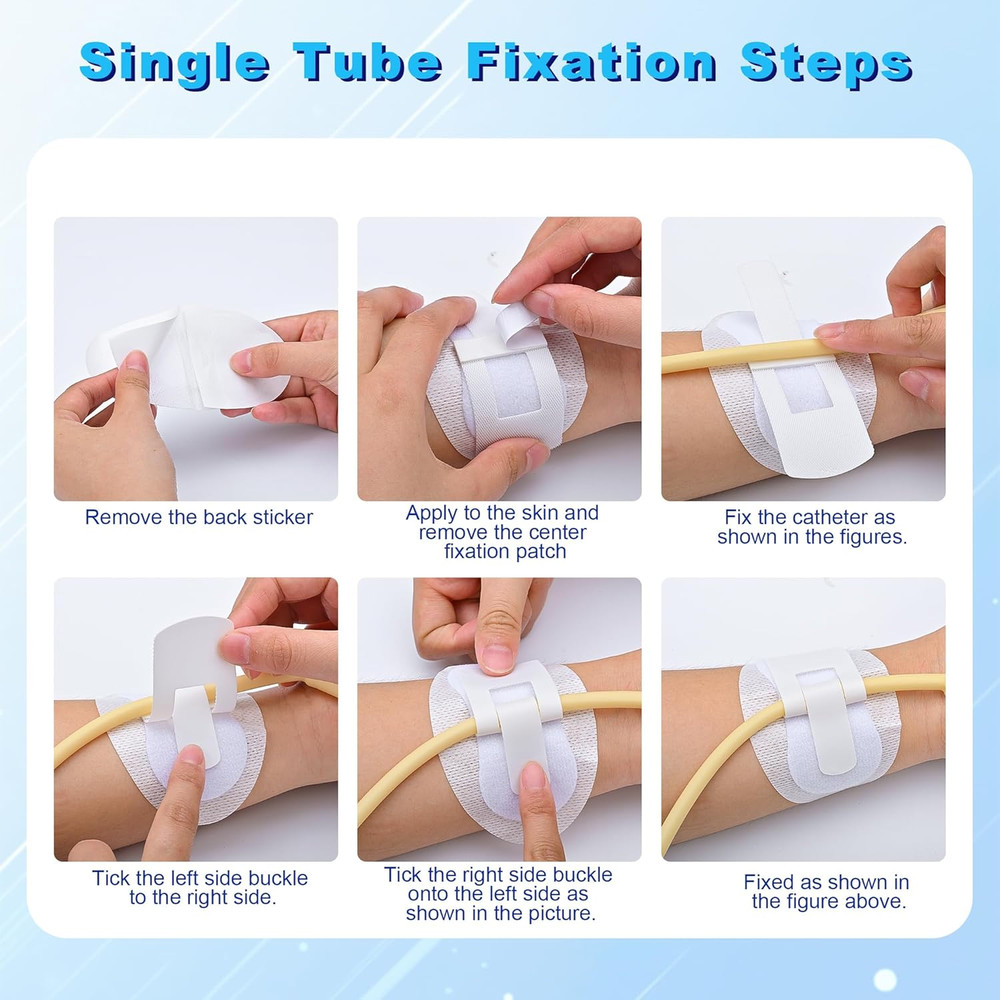 Foley Catheter Stabilization Device, Self Adhesive 10 Pack, Blue
