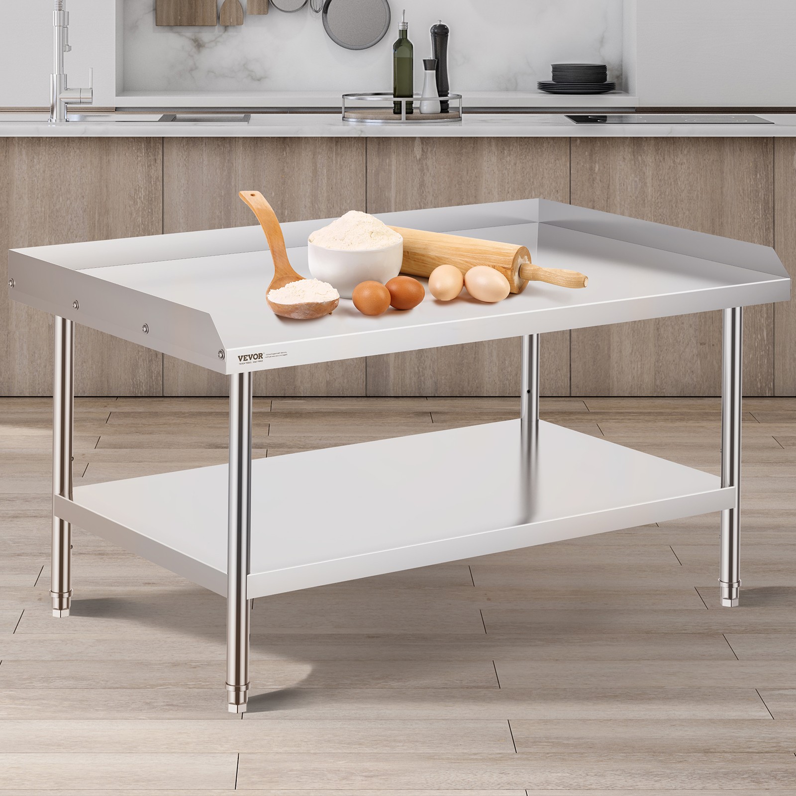 VEVOR Stainless Steel Work Table 30"x48" Commercial Food Prep Table Restaurant