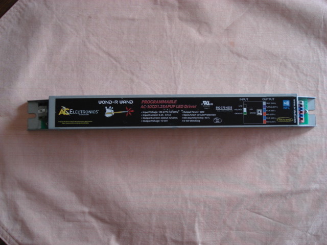 AC ELECTRONICS PROGRAMMABLE AC-30CD1.25APUP LED DRIVER WOND-R-WAND TYPE TL RATED