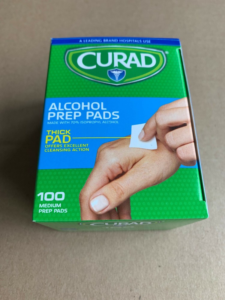 100 Curad Alcohol Prep Pads Swabs Wipes isopropyl wipes