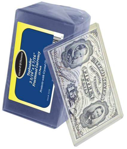 Guardhouse Shield Fractional Currency Bill BCW Top Loader Toploader (5 Holders)