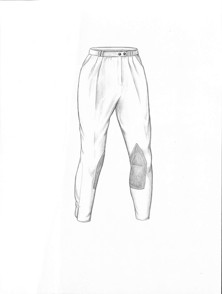 Ladies Athena Britches 2000 Graphite Drawing