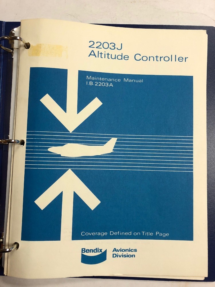 Bendix Altitude Controller 2203J Maintenance Manual -1975-Original