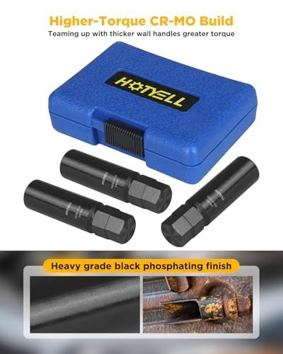 10-Spline Lug Nut Key Set - Thicker Wall, Break-Resistant Wheel Socket Tool, 3-P