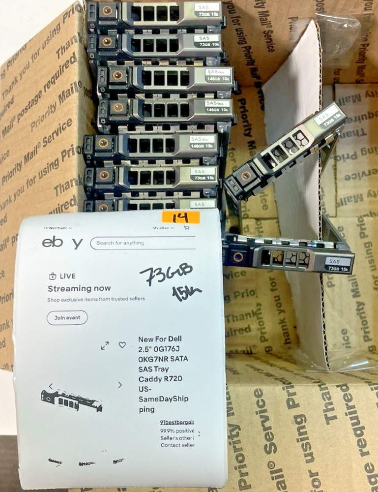 MISC SERVER HD TRAYS MIXED LOT