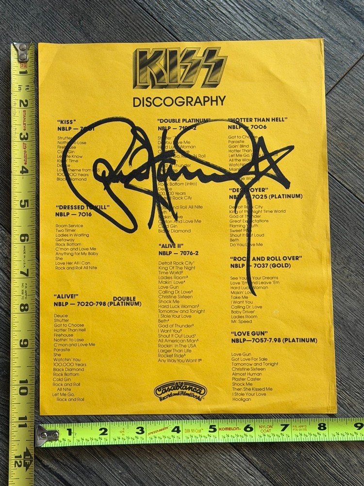 KISS PAUL STANLEY Signed Autograph Kiss Army Kit Discography Vintage Kiss Aucoin