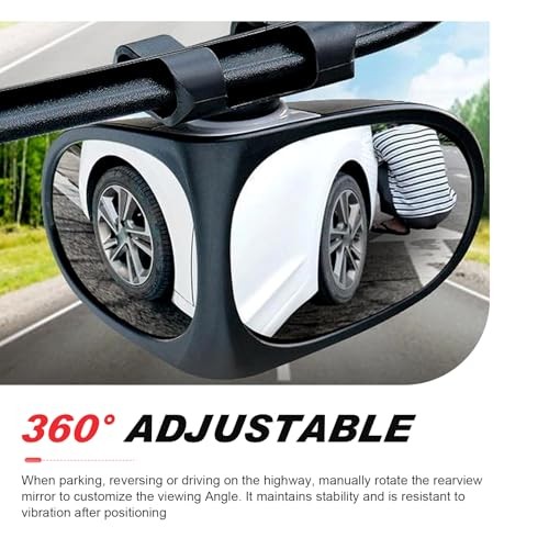 2 PCS Car Blind Spot Mirror, 360 Degrees Panoramic Adjustable Wide-angle
