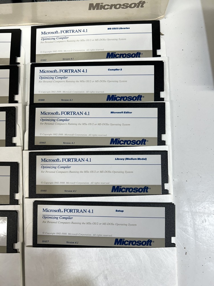 Microsoft Fortran Compiler Vrs 4.1 Includes Software Original Box