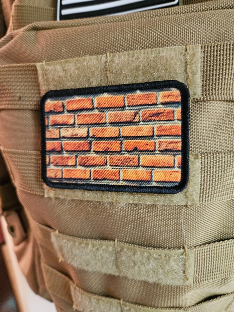 Brick wall build patch 2"x3" hook & loop tactical morale patch
