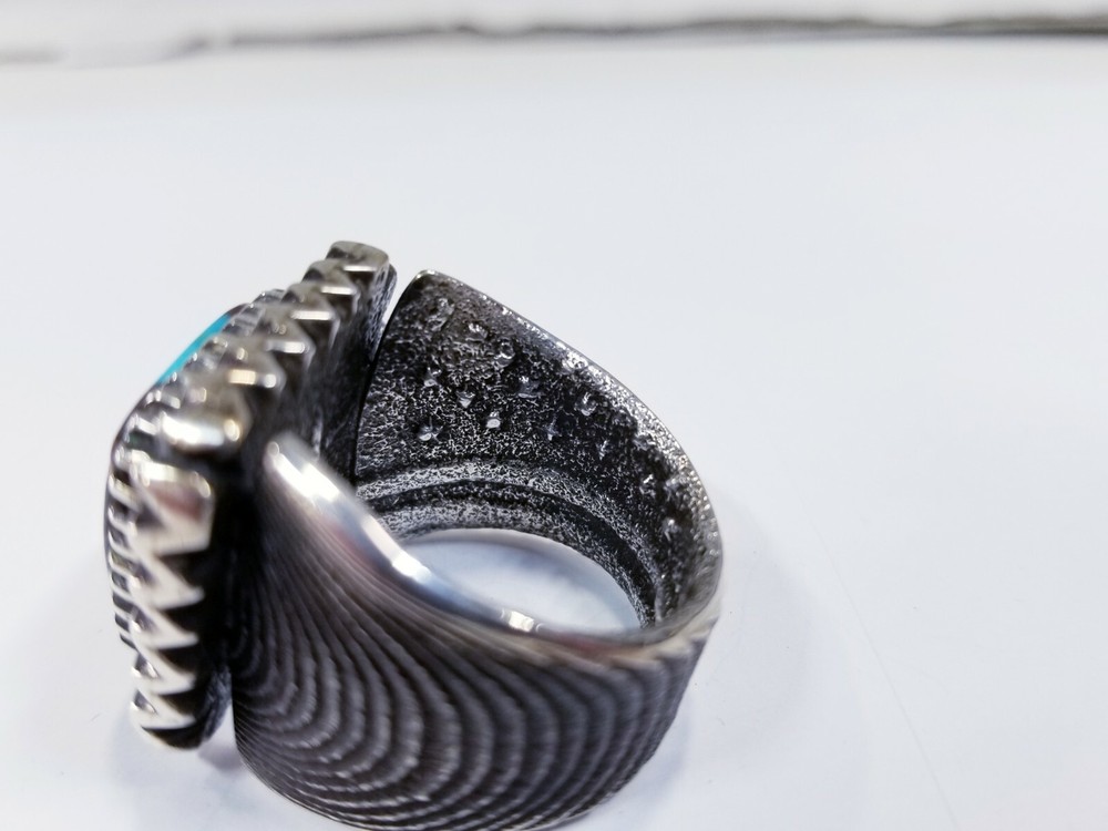 HANDCRAFTED HALLMARK BL 925 RING - SZ 13