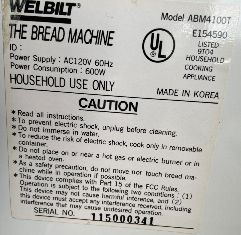 Paddle fits Welbilt Bread Machine Model ABM4100T only
