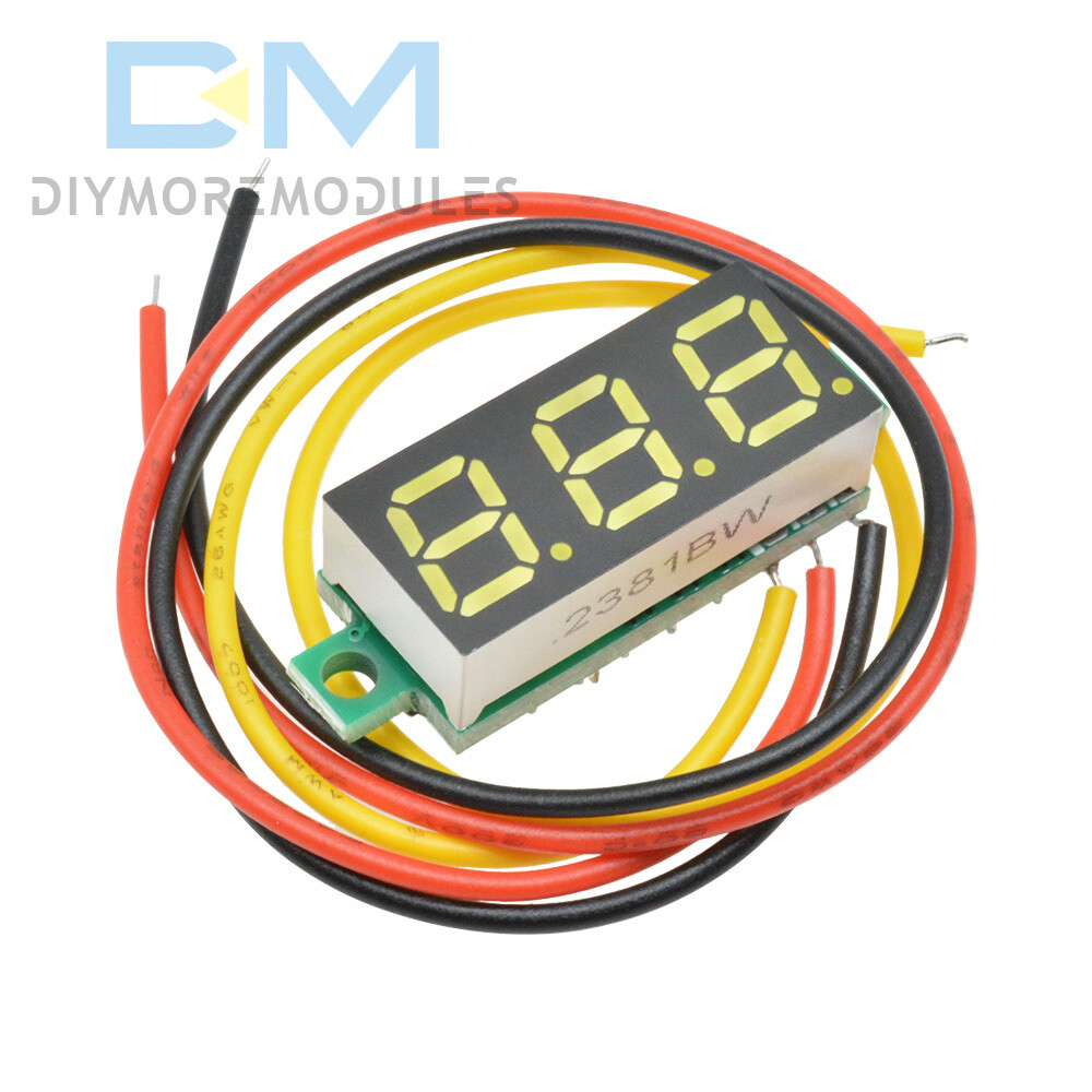 3-Wire 0.28" LED DC 0-100V Voltmeter Digital Display Voltage VOLT METER 12V 24V