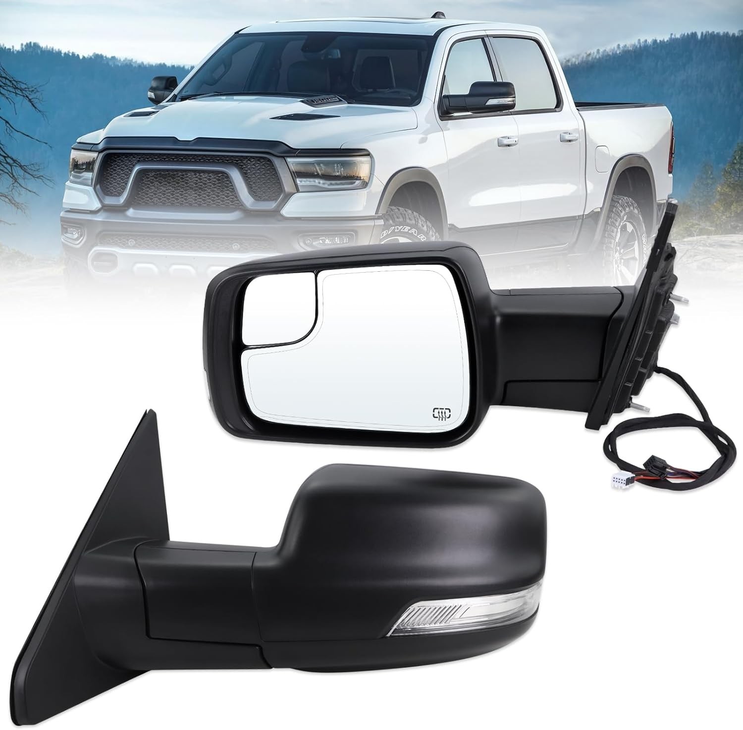 Left Driver Side Mirror Compatible With 2019 2020 2021 2022 2023 2024 2025 Ram 1