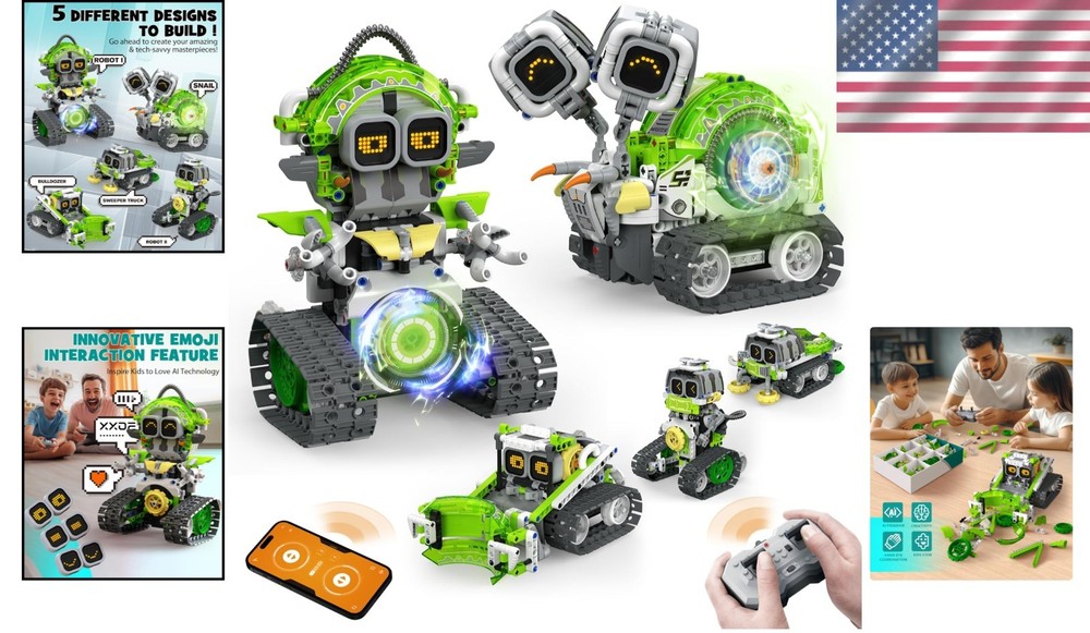 478Pcs Interactive STEM Robot Kit with APP Control - Perfect Gift for Ages 6-12