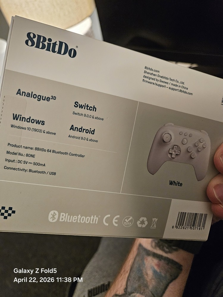 8BitDo N64 Controller White With Adapter