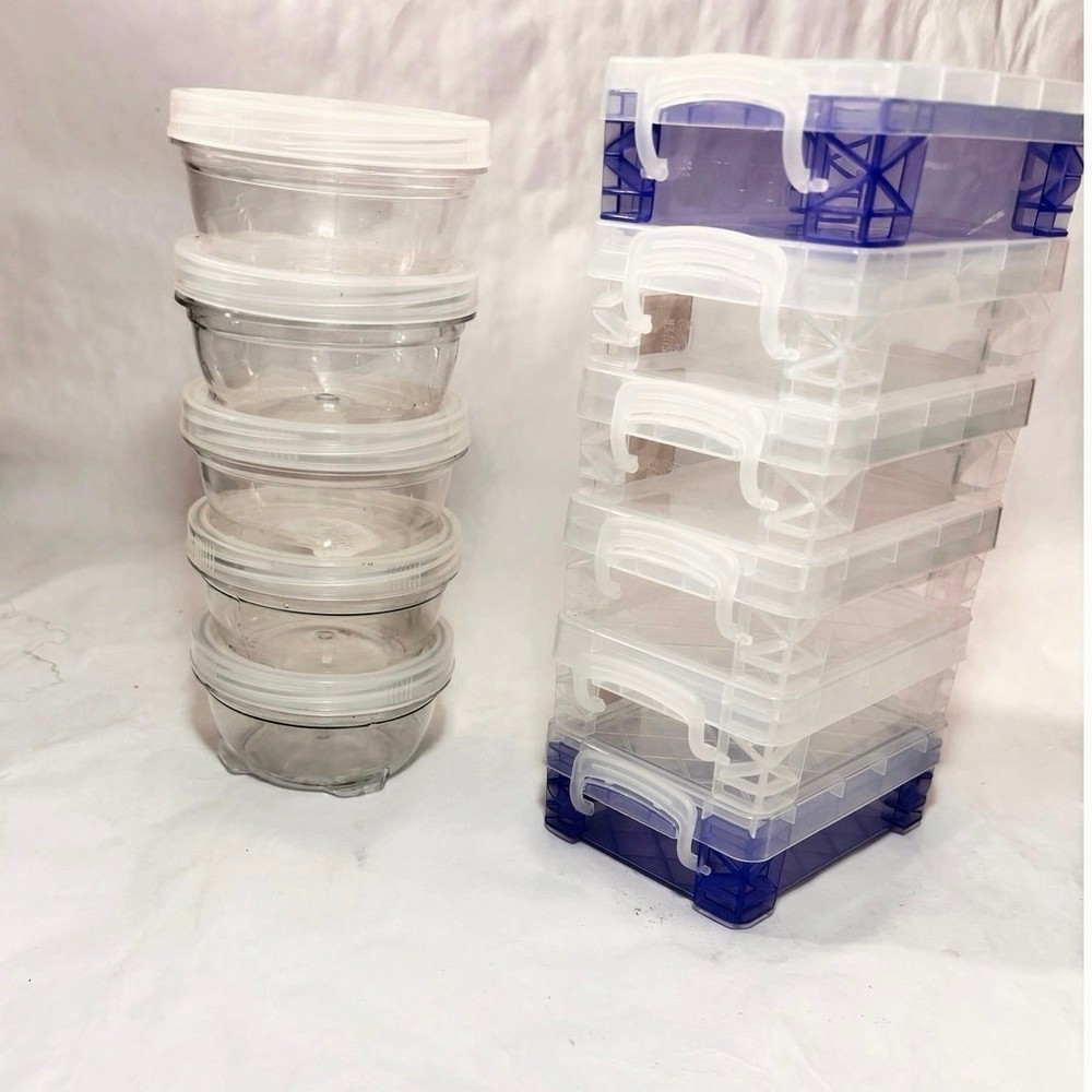 12 Stacking Storage empty Craft boxes for beads knick knacks crafting supplies