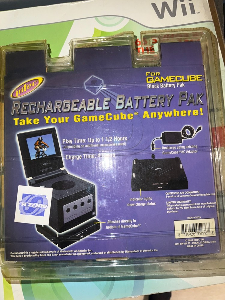 Intec Rechargeable GameCube Battery Pack - Black - Never used