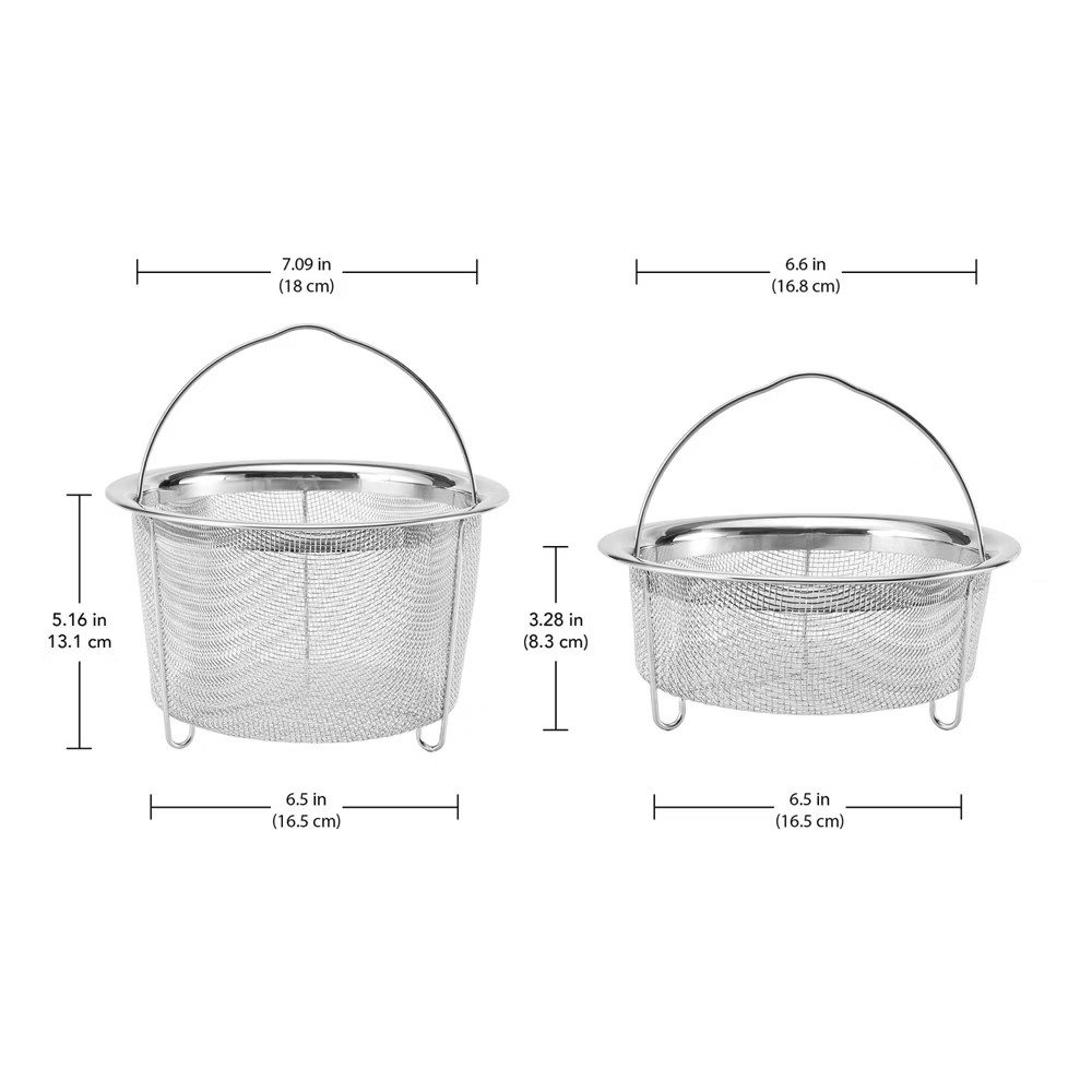 Instant Pot Official Mesh Steamer Basket Set, Stainless Steel, Dual-Purpose