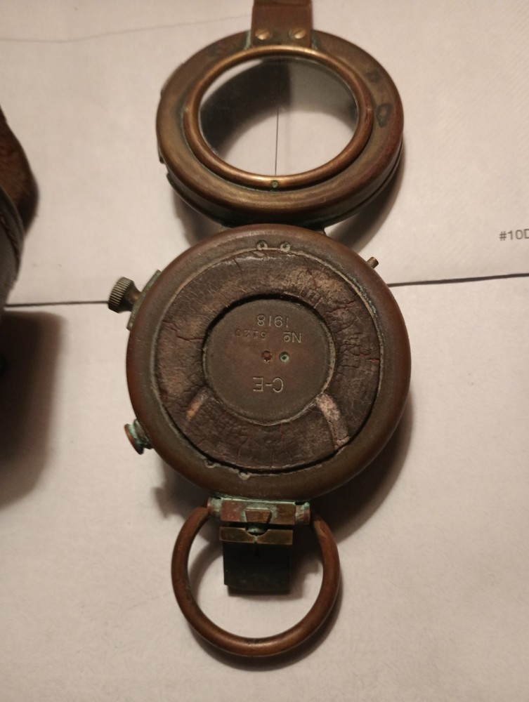 1918 ENGINEER CORPS United States WWI PRISMATIC COMPASS C-E