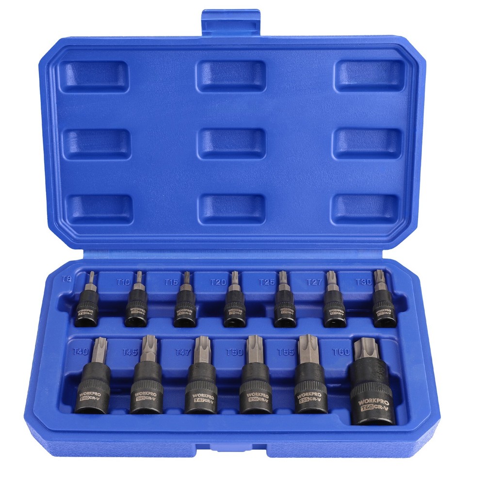 WORKPRO 13-Piece Hex Socket Set Socket Set 1/4"3/8"&1/2" Drive Allen Socket Set