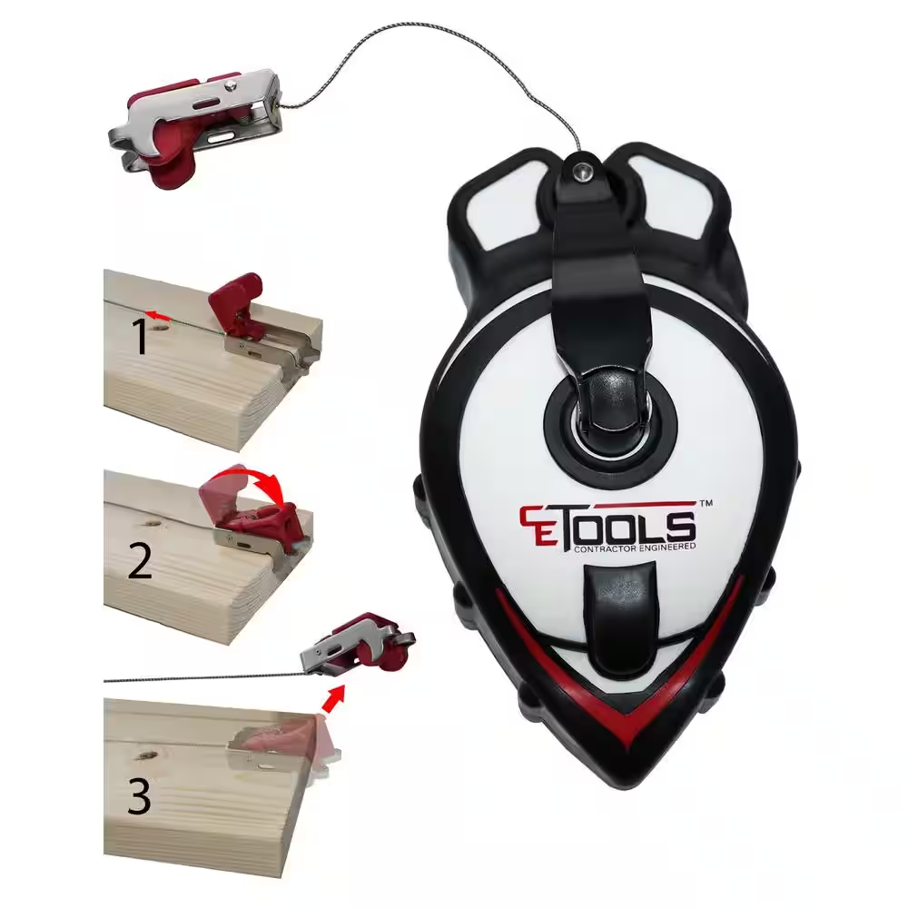 SnapBack� Chalk Line with Releasable Tip- CE Tools