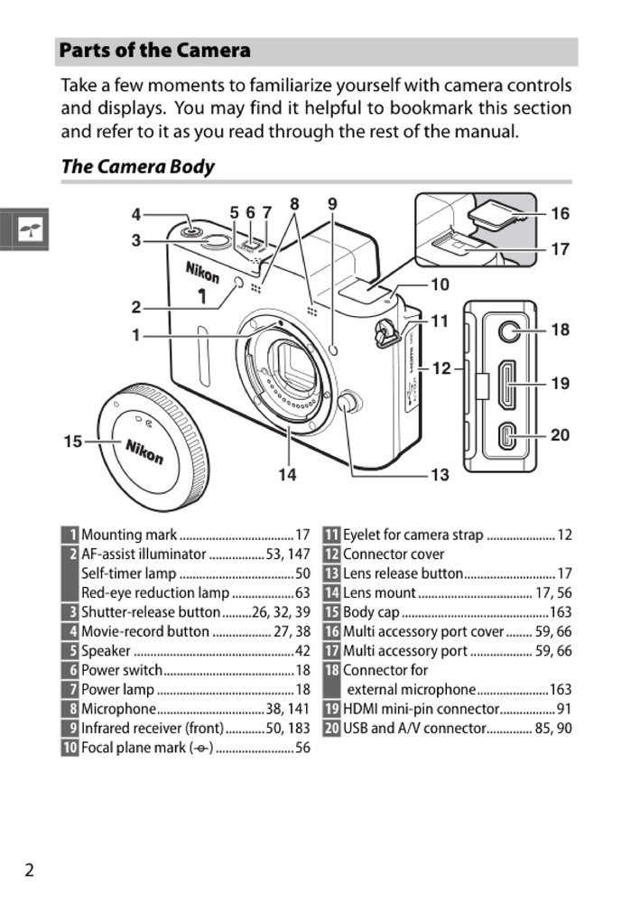 Nikon 1 V1 — User Reference Manual Guide — 1/2 Size, 5.5" x 8.5" Small Compact