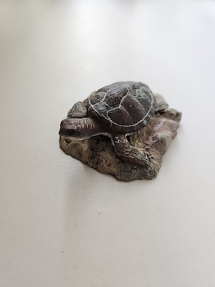 Sea Turtle Resting On Rock Small Figurine