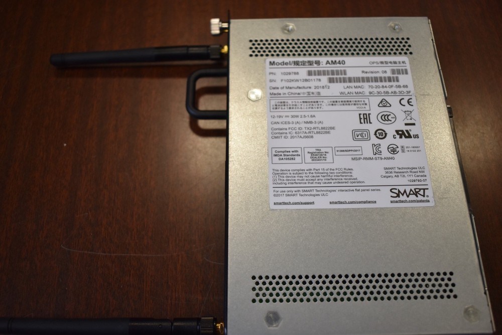 SMART Technologies AM40 1029788 Module For Smart Board Interactive Display