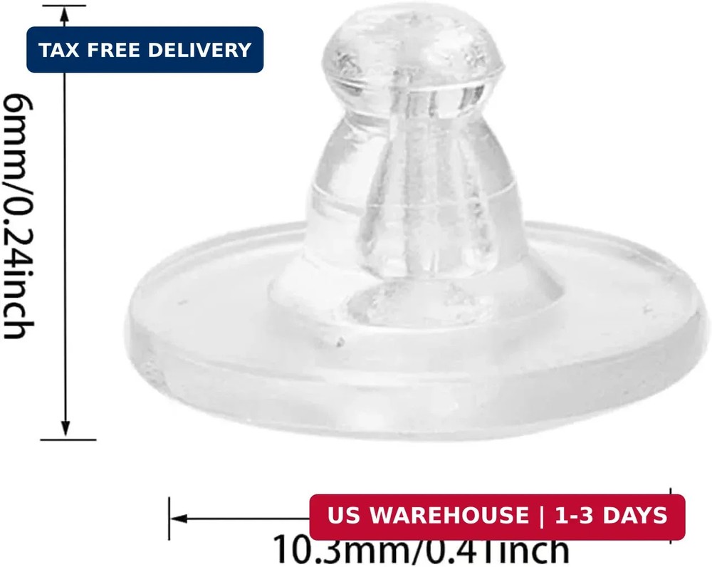 Rubber Earring Backs,100PCS Soft Clear Earring Backs Replacements for Droopy Ear