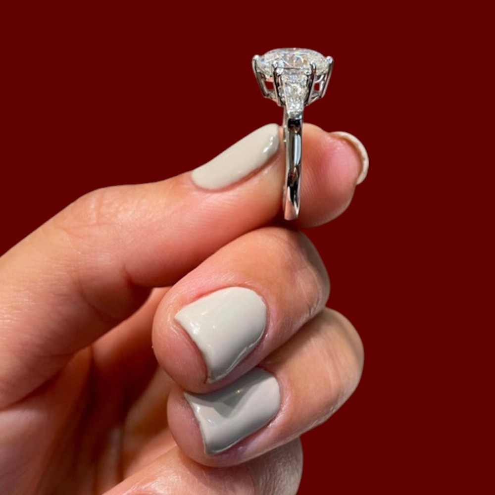 Solid 950 Platinum Ring Semi Mount Setting 0.50 Ct Diamond Round Cut Size 5 6 7