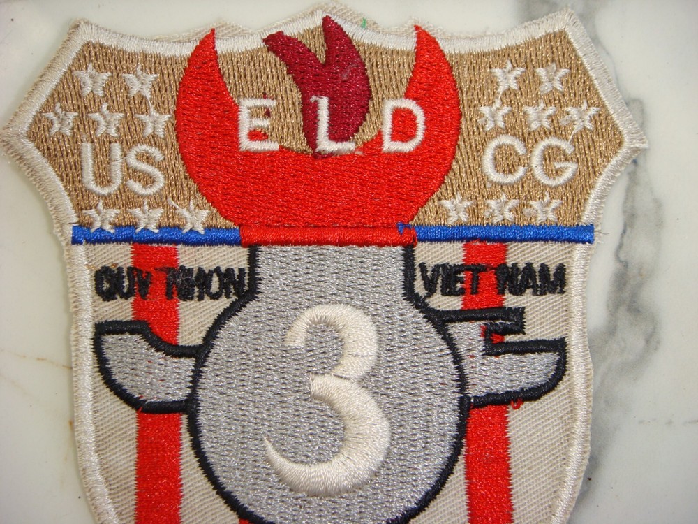 VIETNAM WAR PATCH, US COAST GUARD EXPLOSIVE LOADIND DET ELD-3 AT QUY NHON