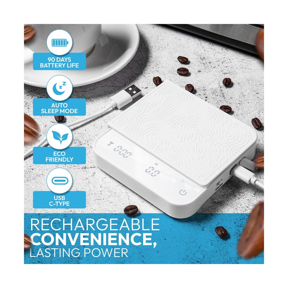 Mini Coffee Scale with Timer – Digital Barista Weight Scale with De... Fas
