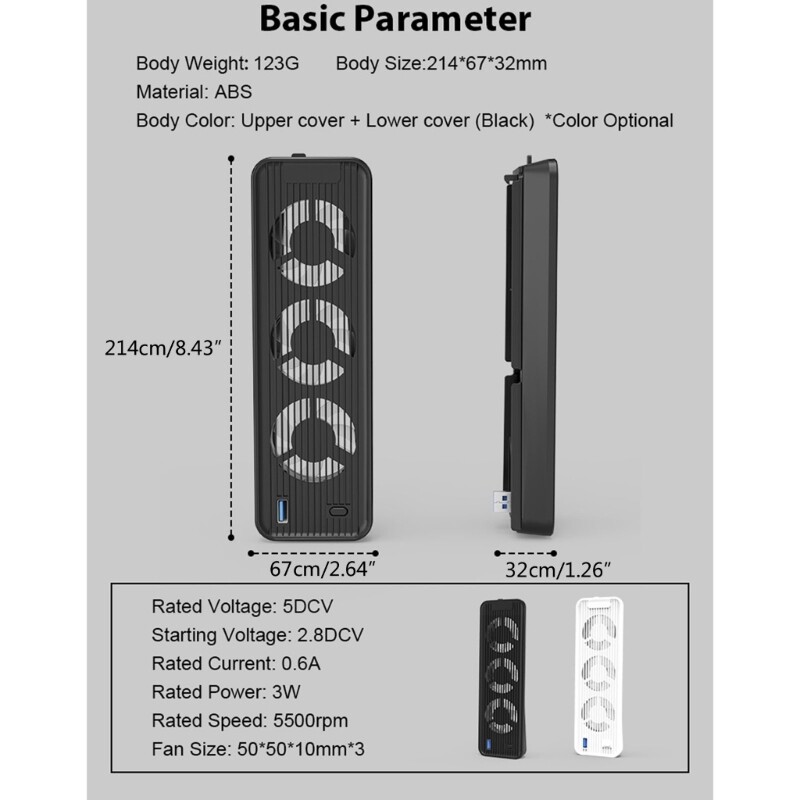 Efficient Cooling Fan Game Console USB3.0 Port for P5 Digital / Disc