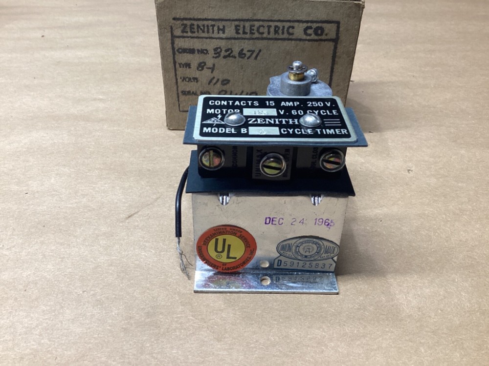 Zenith Cycle Timer Model B - 1 15AMP MOTOR 115 #121F213*CO