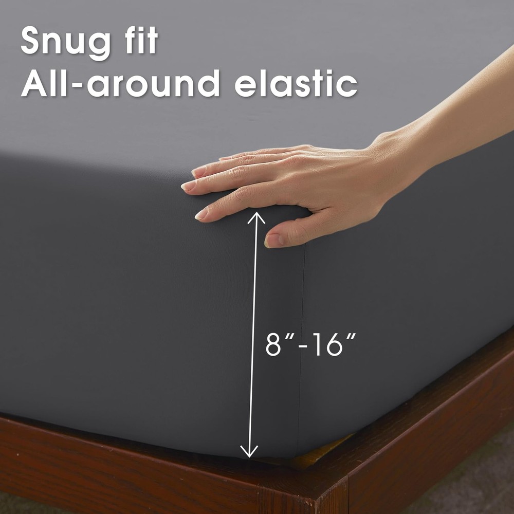 Queen Size 4 Piece Set - Comfy Breathable & Cooling Bed Sheets Set, Soft and ...