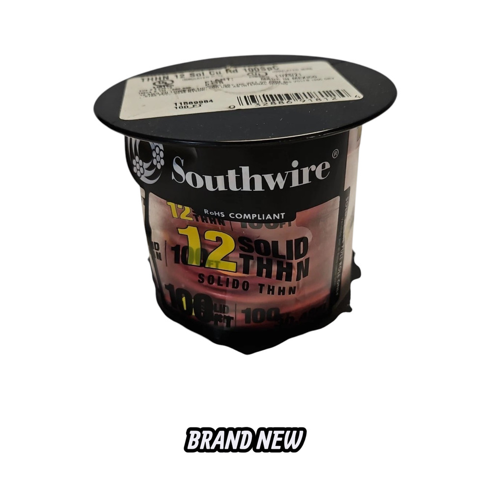 Southwire Solid 12 wire 100ft roll- THHN 12 AWG Solid Red Copper 100’ Wire
