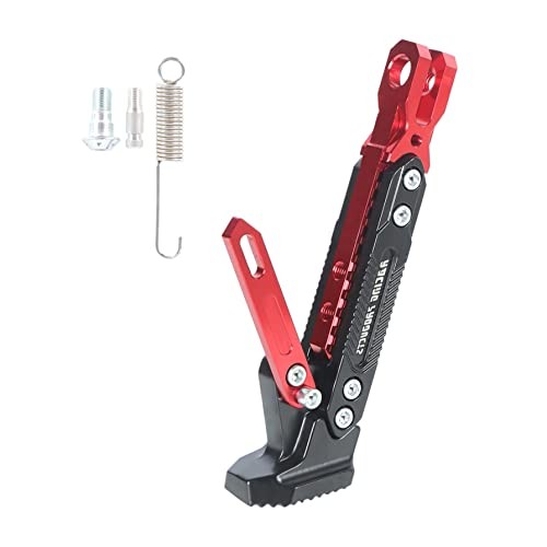 Motorcycle Universal Foot Side Bracket Adjustable Support Kickstand CNC Red