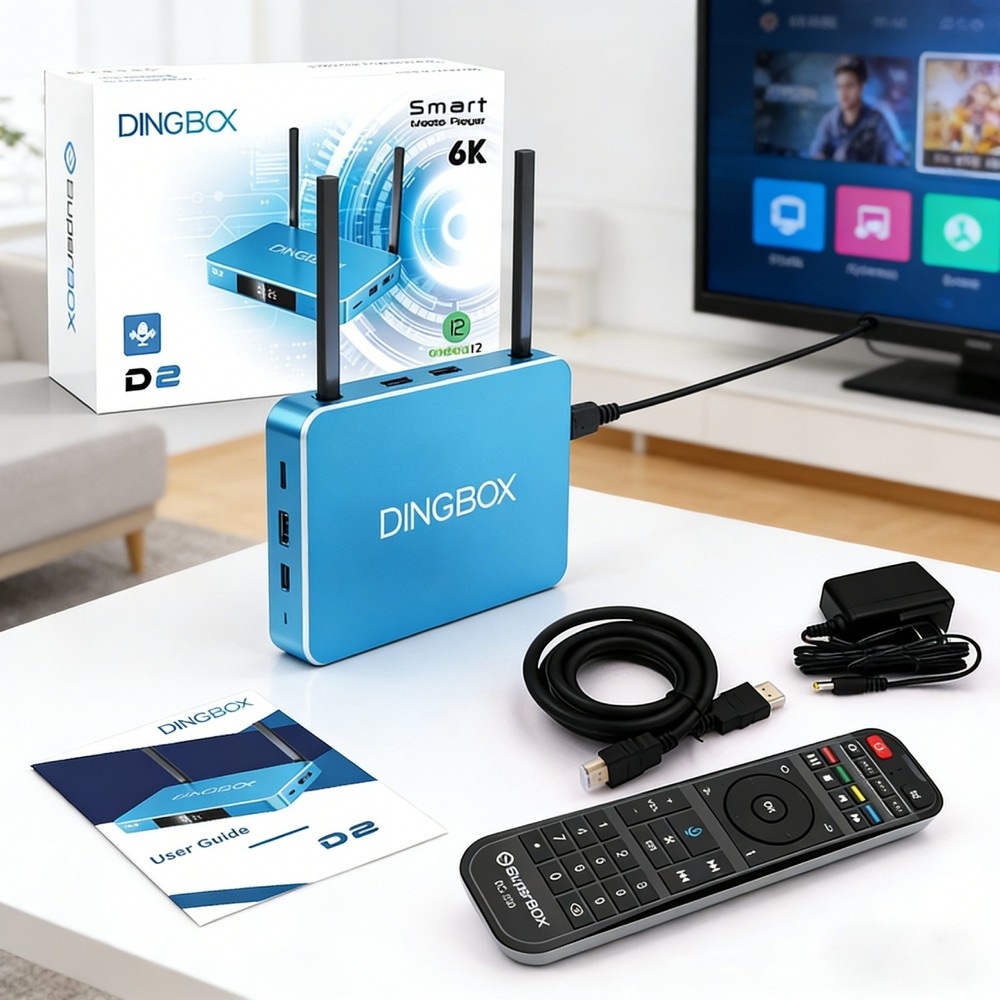 2026 Dingbox D2 6K Android TV Box - 24/7 Extended Warranty Same Day Ship