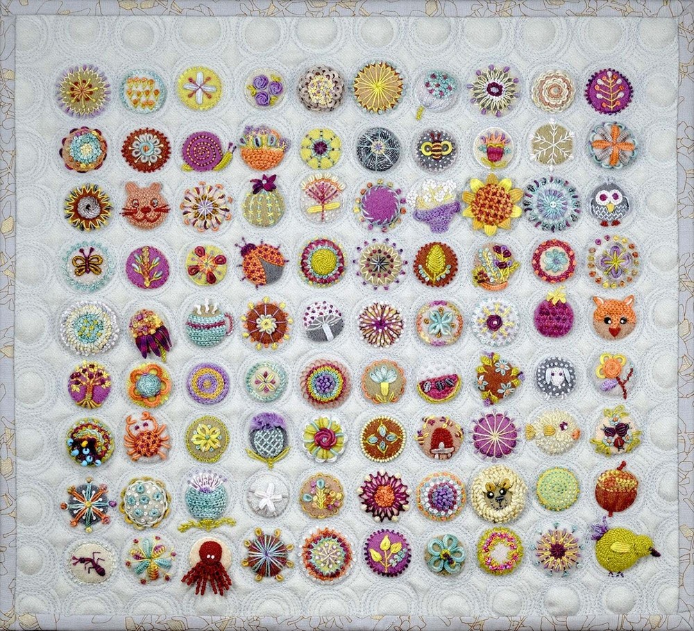 Toned Down Circle Sampler - Applique, Embroidery, and Sewing Pattern by Sue Spar