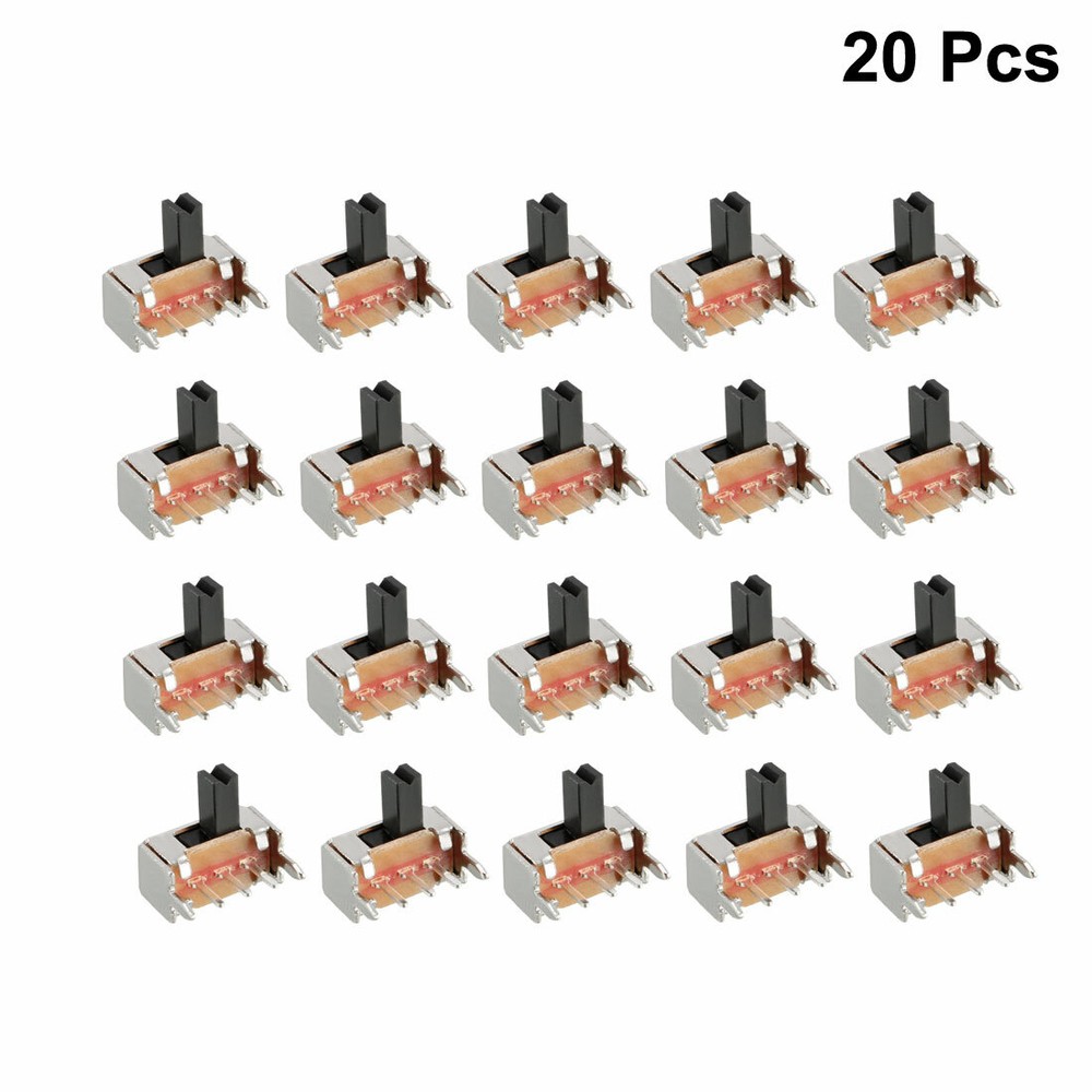 20Pcs 3mm Horizontal Slide Switch SPDT 1P2T 3 Terminals PCB Panel Latching
