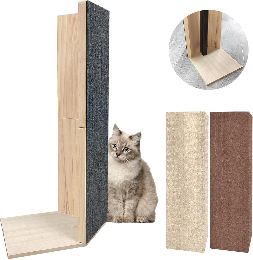 24" Tall Couch Corner Scratching Post with 3Pcs Replaceable 3 color