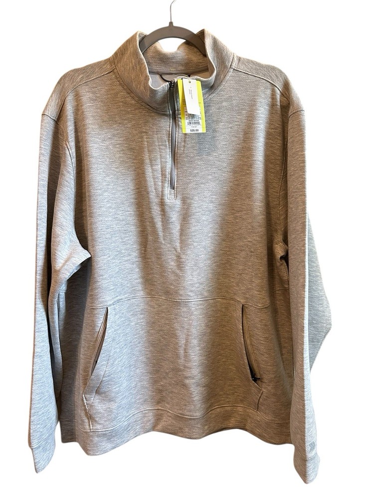 All In Motion Men’s Gray Half Zip Pullover w/ Front w/Front Pockets Size xl