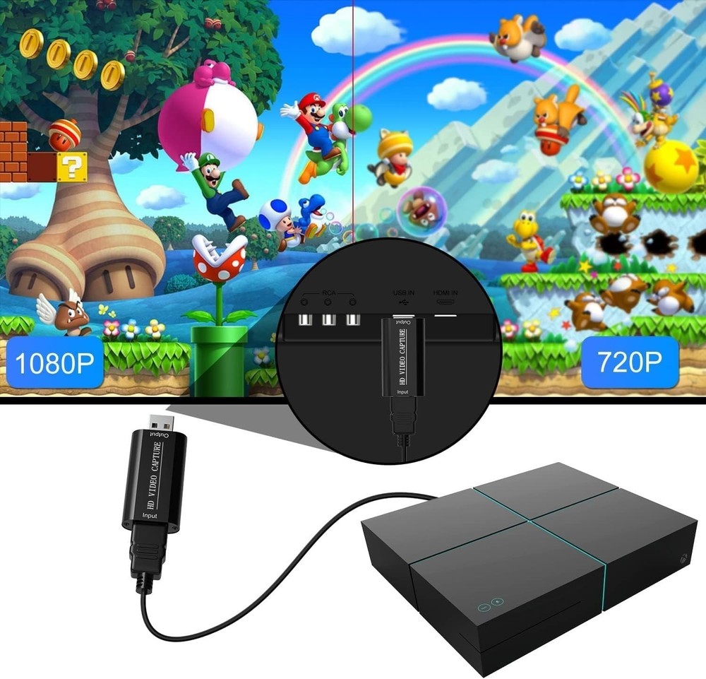 Versatile 4K HDMI Capture Device with 1080p Output for Educators & Streamers