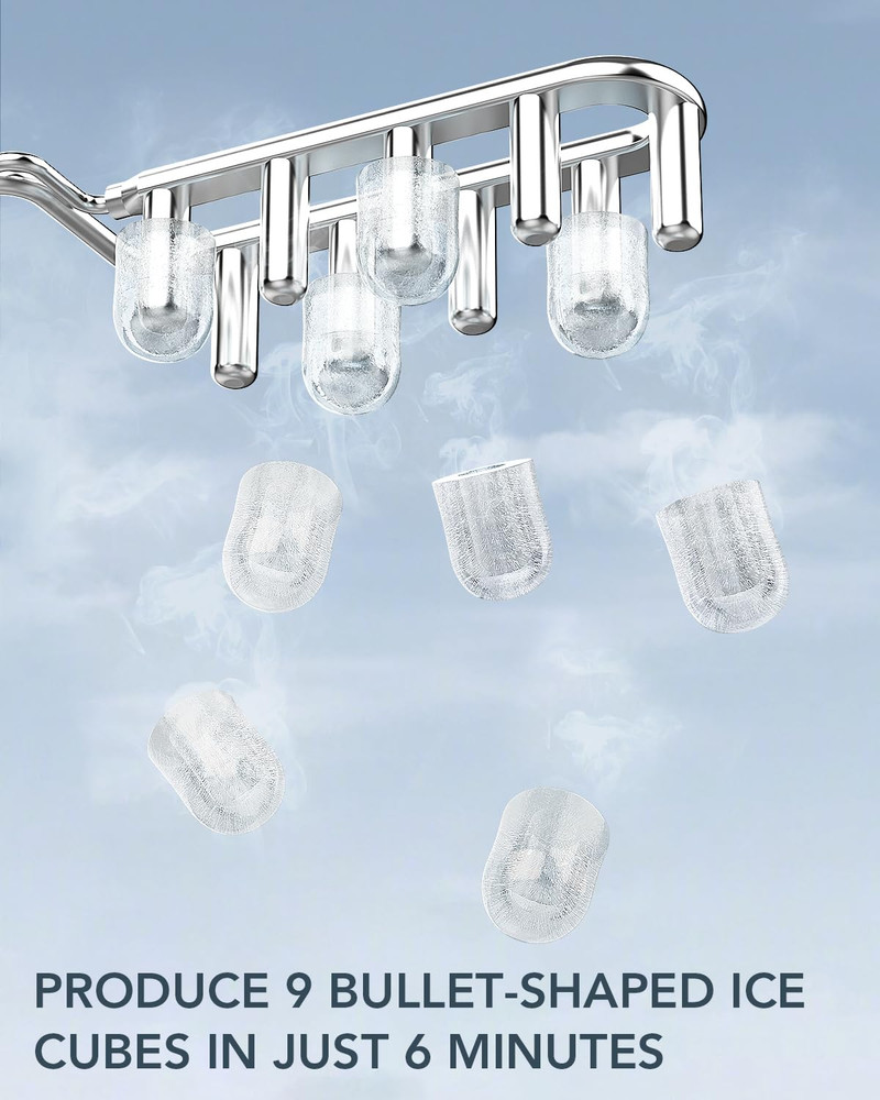 Ice Maker Countertop, Efficient Easy Carry Ice Machine, Self-Cleaning Ice Maker