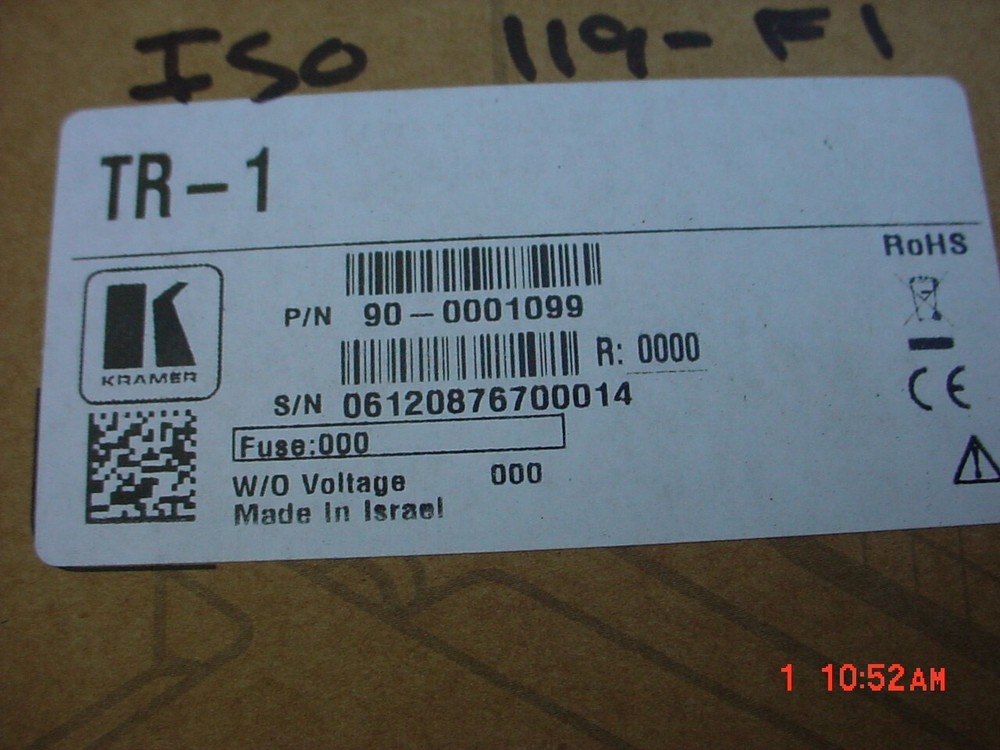 Kramer Tools Model TR-1 Video Isolation Transformer